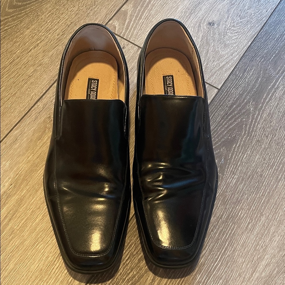 Stacy Adams Black Jonah  Leather Slip-On Loafers